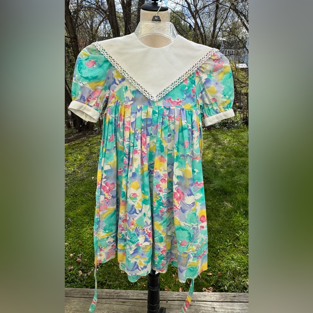 CARY San Francisco Watercolor Floral Dress SZ 6X Toddler Vintage USA